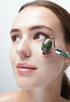 Роллер для лица натуральный камень (нефрит) Brushworks Jade Roller