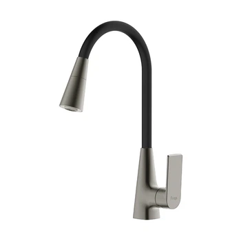 Смеситель для кухни FRAP F4471-9 силиконовый излив, аэратор 2 режима, латунь, Ø35, оружейная сталь