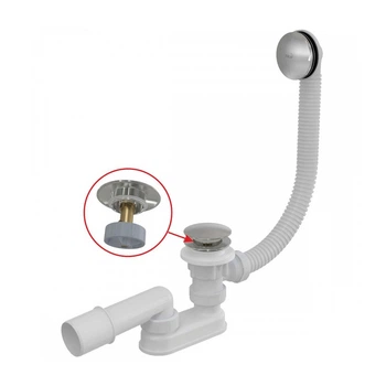 Сифон для ванни AlcaPlast A504CKM, click-clack, 70 мм