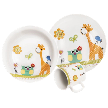 Сніданковий набір Orion Жирафа порцеляновий дитячий 3-елементний (8592381146481)