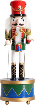 Фігурка Homla лускунчик дерев’яна на барабані з музичною шкатулкою 30 см (5904183867793)
