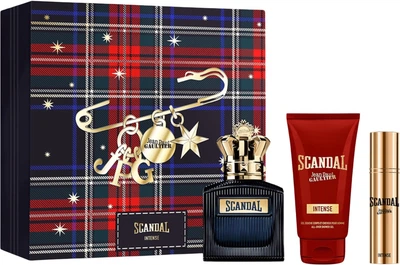Подарунковий набір для чоловіків Jean Paul Gaultier Scandal Intense Парфумована вода 100 мл + Парфумована вода 10 мл + Гель для душу 75 мл (8435415113243)