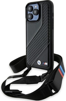 Панель BMW M Edition Carbon Stripe & Strap для Apple iPhone 15 Pro Black (BMHCP15L23PSCCK)