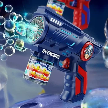 Синий Пистолет с мыльными пузырями Bubble Gun Super Hero Пистолет супергероя Бластер