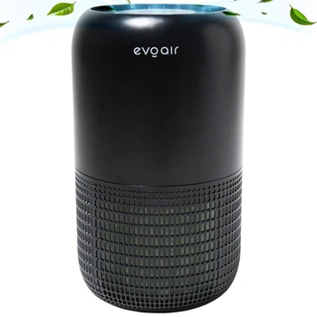 Очиститель воздуха evoair Yuvo 20 м² Black, 170 м³/час, True HEPA, фильтр 3 в 1, предварительный фильтр, активированный уголь, ультрафиолетовая медицинская лампа, 4 скорости, таймер, ночной режим
