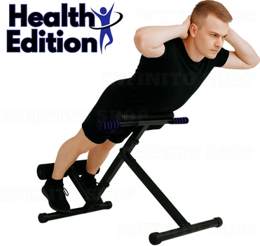 Гиперекстензия угловая WCG Health Edition (регулируемая 5 уровней верхней части, 3 уровня упора для ног, черная)