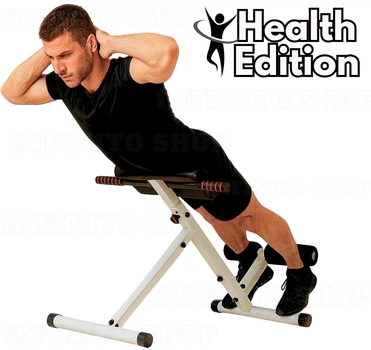 Гіперекстензія кутова WCG Health Edition (регульована 5 рівнів верхньої частини, 3 рівні упору для ніг, біла)