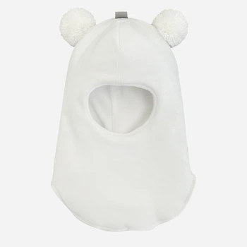 Зимова шапка-шолом Babydream з двома помпонами із пряжі 2p3bal2d 50 Біла (ROZ6400158727)