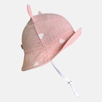 Детская муслиновая панама на завязках с ушками для девочки Babydream 9panBDmuszY 50 см Пудра (ROZ6501037698)