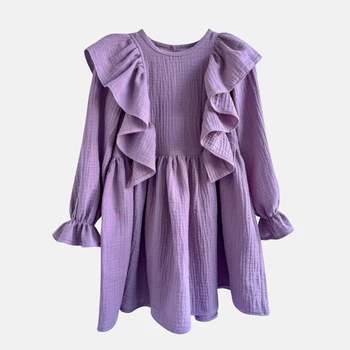 Дитяче літнє муслінове плаття для дівчинки Babydream sarvolmedium12ryk 122 см Бузкове (ROZ6501037756)