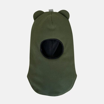 Дитяча зимова шапка-шолом на флісі з вушками для хлопчика Babydream balR49 52 Хакі (ROZ6501022493)