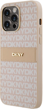 Панель DKNY Leather Mono Stripe & Metal Logo для Apple iPhone 15 Pro Max Pink (3666339260705)