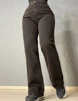 Джинсы женские Sherocco 4045 boot cut прямые стрейчевые 29 коричневые