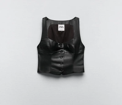 Жилет Zara из искусственной кожи размер S (44)