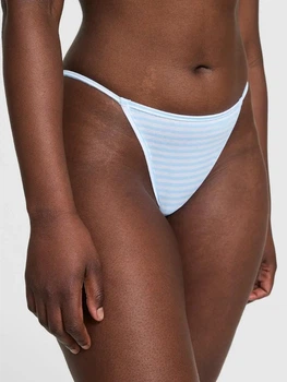 Трусики бікіні жіночі бавовняні Victoria's Secret Cotton String Bikini 27099775 S Блакитні (34312955164568)