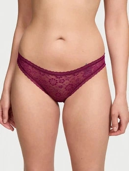 Трусики слипы женские Victoria's Secret Lace Bikini 26915244 M Бордовые (34312955164353)