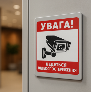 Наклейка «ВНИМАНИЕ! Ведется видеонаблюдение» 15 x 15 см