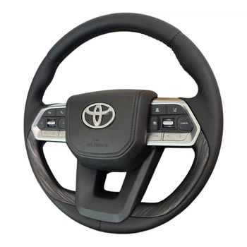 Кермо для Toyota Land Cruiser 200, Prado 150. Дерев'яні вставки. В стилі LC300. Без підігріву. Логотип та кнопки - хром.