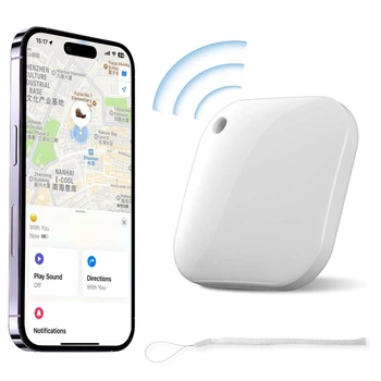 GPS смарт трекер поисковый маячок брелок Air Tag-метка Bluetooth устройство антипотеряшка сигнализация для поиска ключей детей кошелька сумки багажа чемодана приложение ios android звуковой сигнал водозащита IP67 белый Uniean F02 GPS трекер для животных