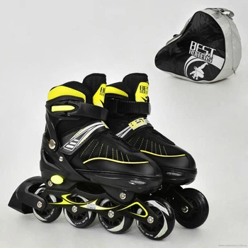 Роликовые коньки Best Roller желтые,размер 31-34