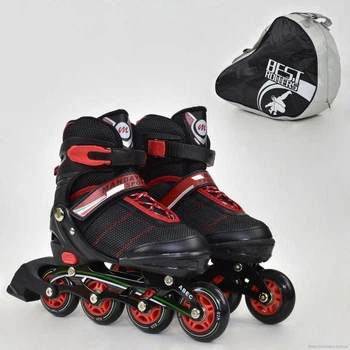 Роликовые коньки Best Roller черные,размер 35-38