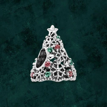 Серебряная бусина шарм "Мерцающая новогодняя елка" Pandora (Пандора) 799226c01