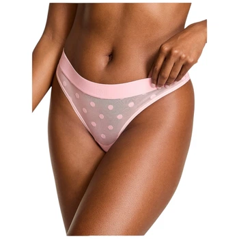 Трусики Victoria’s Secret Sheer Heritage Logo Thong Panty S Розовые