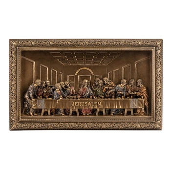 Картина барельєф Veronese Тайная Вечеря 27х16 см 78378
