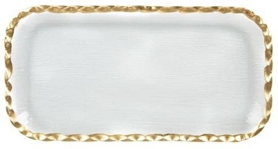 Блюдо Homla Elsoy із золотою окантовкою 29 x 15 см (5904183868646)