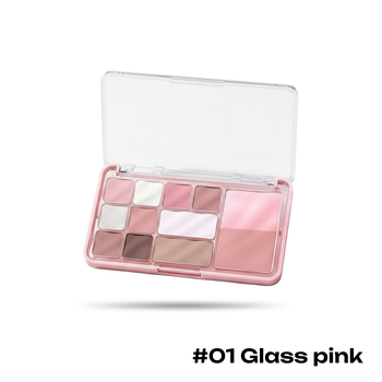 Палетка для макияжа лица, K'APEINE 01 Glass pink (Тени, Румяна, Контуринг)