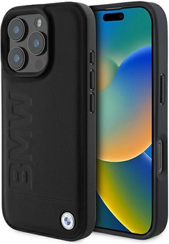 Панель BMW Leather Hot Stamp для Apple iPhone 16 Pro Max Black (BMHCP16XSLLBK)