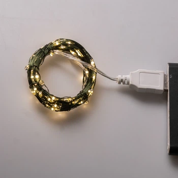 Гирлянда Роса USB 100 LED 10 м зеленый/теплый белый GarlandoPro USB100L10MGY