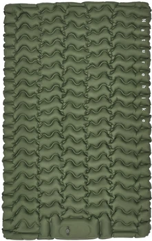 Матрас туристический надувной Naturehike CNK2550WS019 двухместный со встроенной помпой для надувания 200 х 125 х 6.5 см Зеленый (6977465869616)