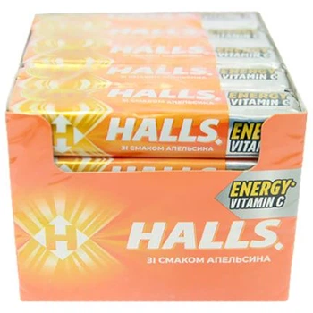 Льодяники Halls зі смаком апельсину 20шт.
