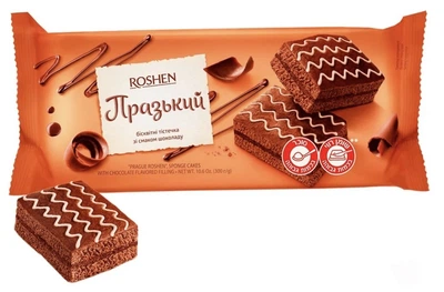 Упаковка бісквітів Roshen Празький 6шт.