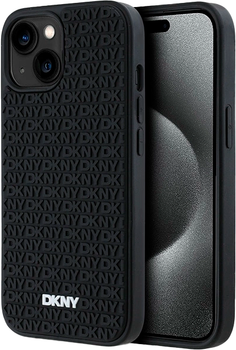Панель DKNY 3D Rubber Repeat Pattern для Apple iPhone 15 Plus Black (3666339266844)
