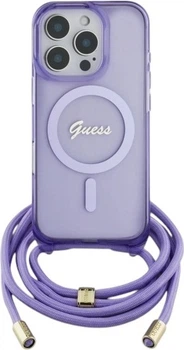 Панель Guess Crossbody Cord Script MagSafe для Apple iPhone 16 Pro Purple (GUHMP16LHCTSGNSU)
