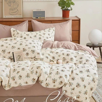 Комплект постільної білизни Євро Colorful Home фланель квіти