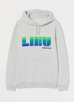Худи из хлопка H&M 699755001c45 L серый (100002121)