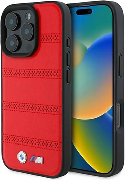 Панель BMW M Perforated And Stitched Line MagSafe для Apple iPhone 16 Pro Red (BMHMP16L23PUSPR)