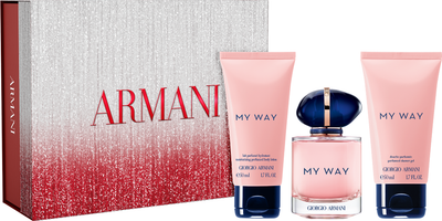 Zestaw damski Giorgio Armani My Way Woda perfumowana 50 ml + Balsam do ciała 50 ml + Żel pod prysznic 50 ml (3614274692679)