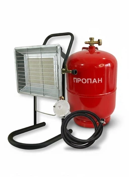 Комплект Газовий обігрівач Nurgaz Kamp Soba 3.5 кВт NG-310-P на ніжці з Балоном 12л