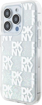 Etui DKNY Liquid Glitter Multilogo do Apple iPhone 15 Pro Max White (3666339271060)