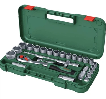 Набор торцевых насадок с трещоткой Bosch 1/2" 25 предметов (1600A02Z9F)