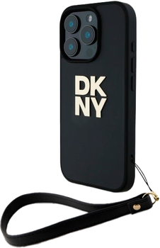 Etui DKNY Wrist Strap Stock Logo do Apple iPhone 16 Pro Max Black (3666339334574)