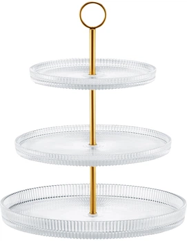 Patera Ambition Curly trzypoziomowa Złota 29 cm (5904134676139)