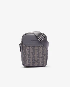 Мессенджер сумка через плече крокодил Lacoste LAC-001-GRY