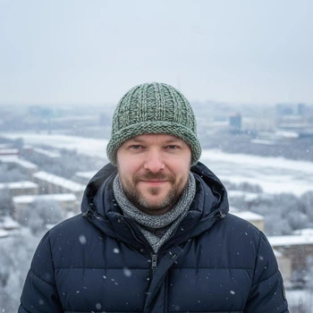 Шапка "Финикс зеленый микс", ручная работа, шапка бини ролл для мужчин, женщин и подростков от PRIGRIZ, 50-58 см