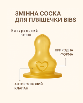 Змінна соска для пляшечки BIBS Bottle Niple Latex Slow Fast (швидкий потік) 1 шт
