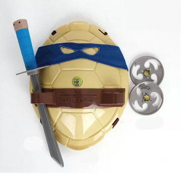 Набір Черепашки Ніндзя Леонардо G-Toys. Панцир, Катана Леонардо, пов'язка Леонардо, сюрікени, синій
